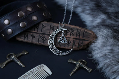 Celtic Moon Necklace - Sorceress Sanctuary Silver