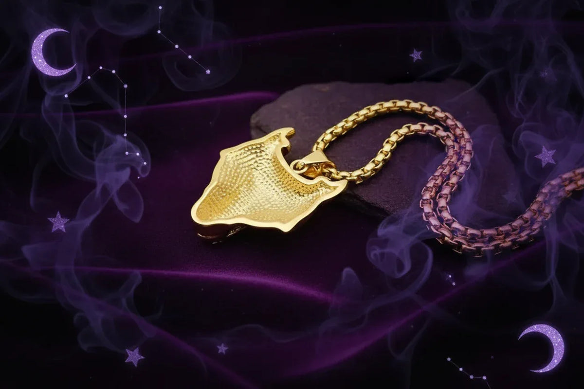 Celtic Wolf Necklace - Sorceress Sanctuary Gold chain / 3mmX50cm-Gold chain / 3mmX61cm-Gold chain / 3mmX70cm-Gold chain / 4mmX61cm-Steel chain / 3mmX50cm