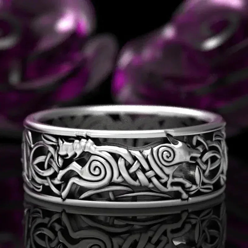 Celtic Wolf Ring - Sorceress Sanctuary Black / 7-Black / 8-Black / 9-Black / 10-Black / 11