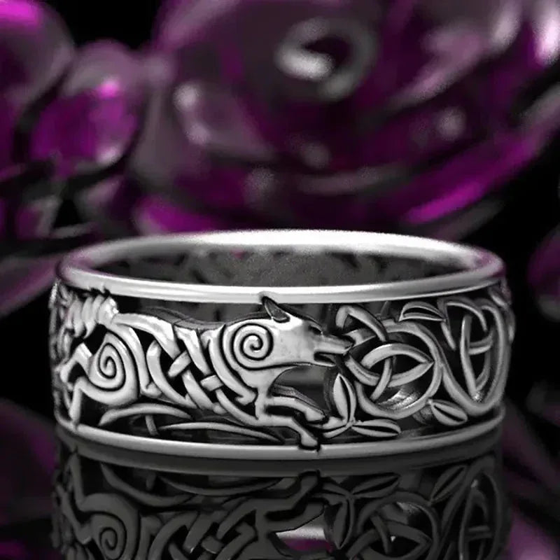 Celtic Wolf Ring - Sorceress Sanctuary Black / 7-Black / 8-Black / 9-Black / 10-Black / 11