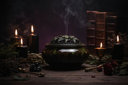 Ceramic Incense Holder - Sorceress Sanctuary Green