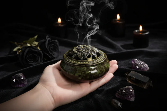Ceramic Incense Holder - Sorceress Sanctuary Green