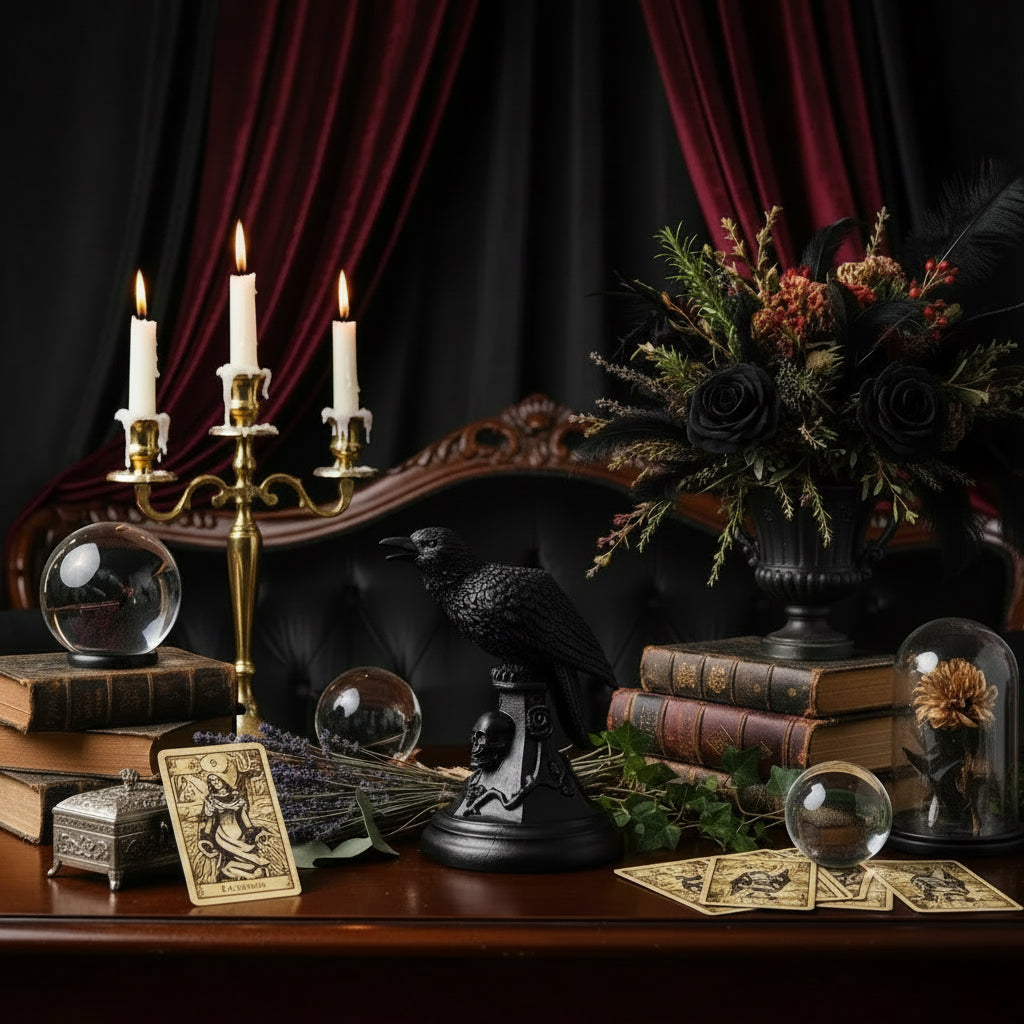 Ceremonial Candle Holders - Sorceress Sanctuary Owl-Crow