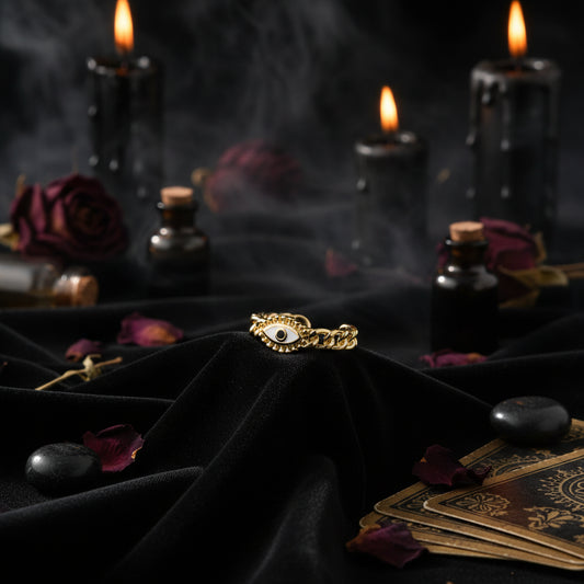 Gold Evil Eye Ring - Sorceress Sanctuary Golden