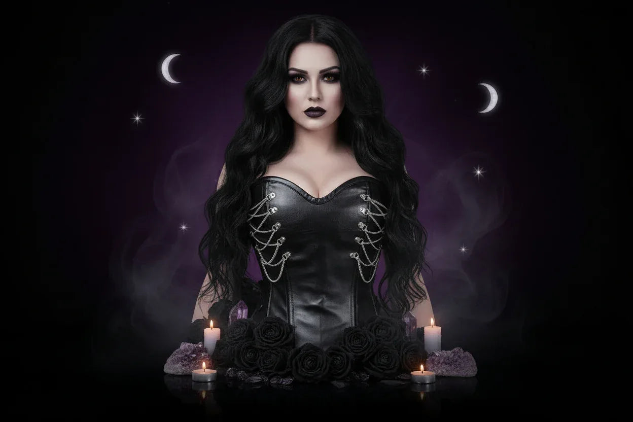 Chain Witch Corset - Sorceress Sanctuary Black / S-Black / M-Black / L-Black / XL-Black / 2XL