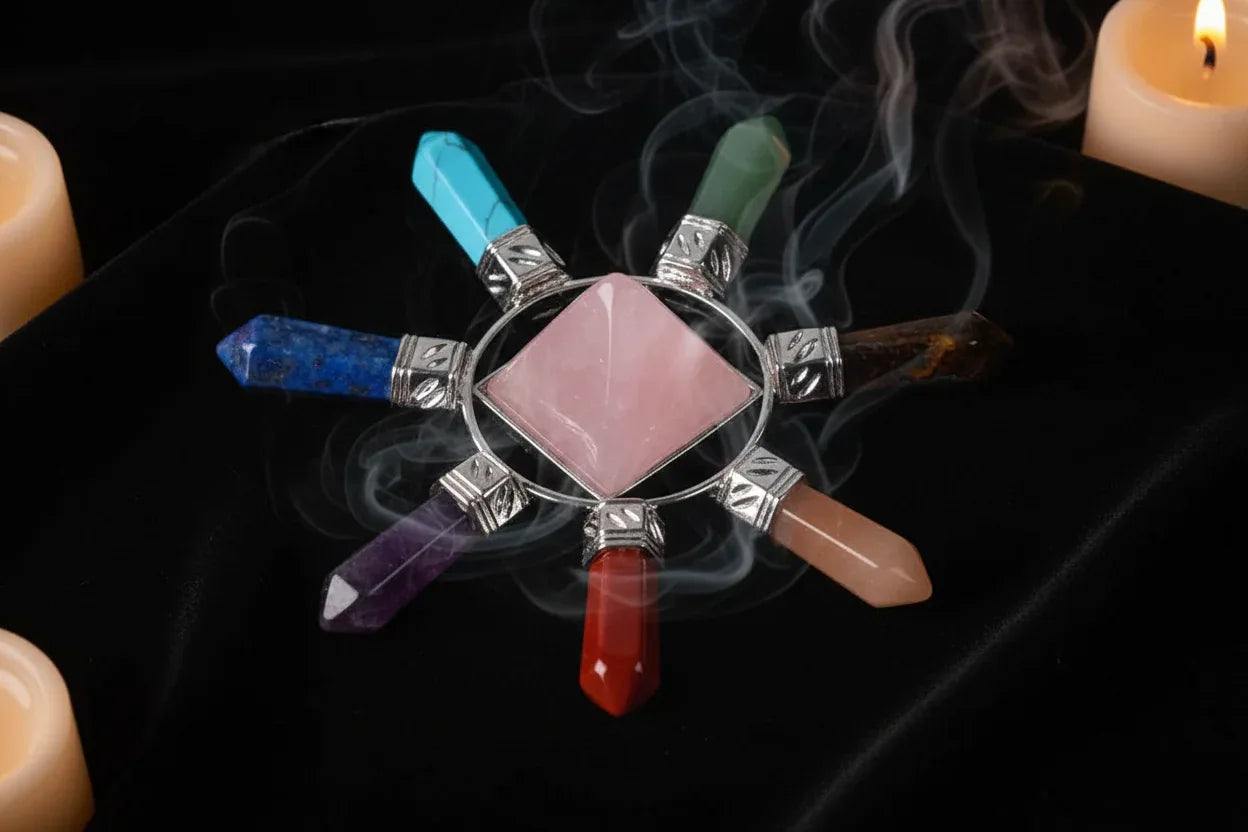 Chakra Stones Spinner - Sorceress Sanctuary Pink-White-Black-Purple
