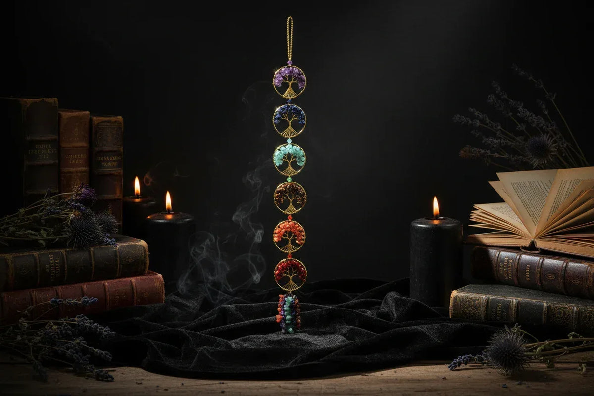 Crystal Chakra Life Tree - Sorceress Sanctuary Crystal Lucky Tree Pendant
