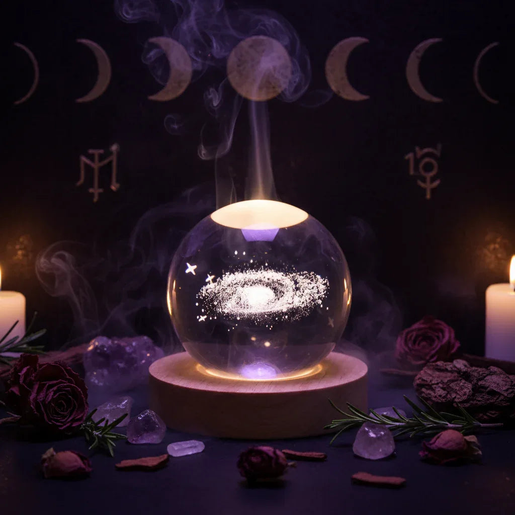 Cosmic Ball Lamp - Sorceress Sanctuary Nebula-Deer-Single Astronaut-Ferris Wheel-Newt