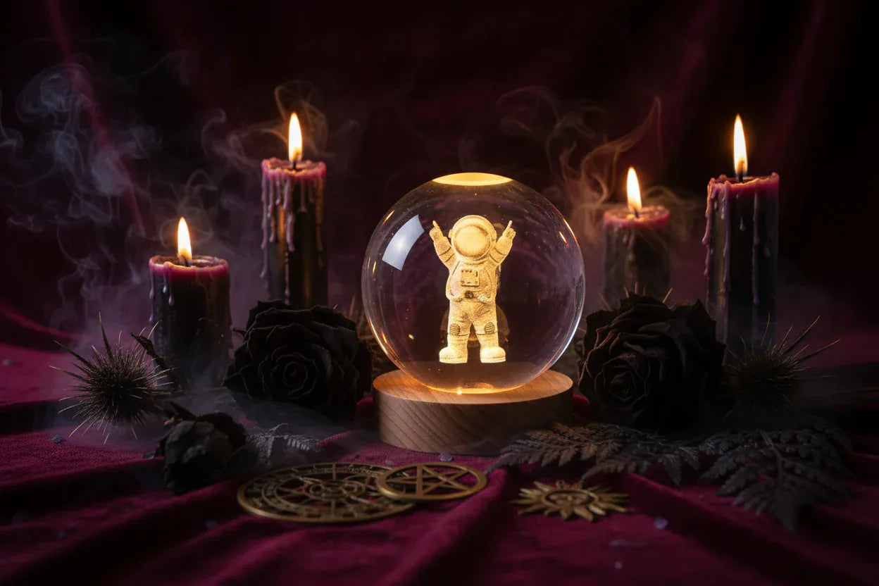 Cosmic Ball Lamp - Sorceress Sanctuary Nebula-Deer-Single Astronaut-Ferris Wheel-Newt