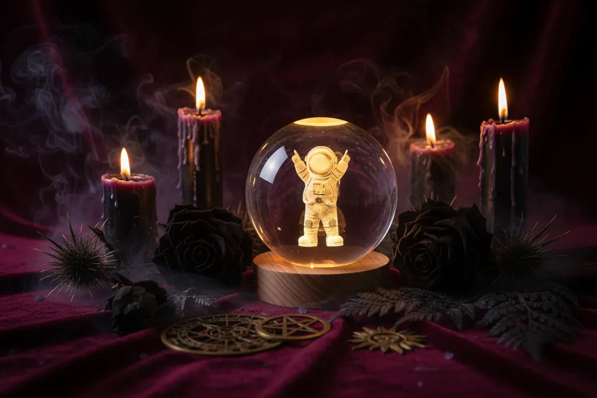 Cosmic Ball Lamp - Sorceress Sanctuary Nebula-Deer-Single Astronaut-Ferris Wheel-Newt