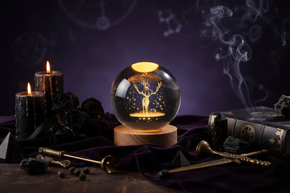 Cosmic Ball Lamp - Sorceress Sanctuary Nebula-Deer-Single Astronaut-Ferris Wheel-Newt