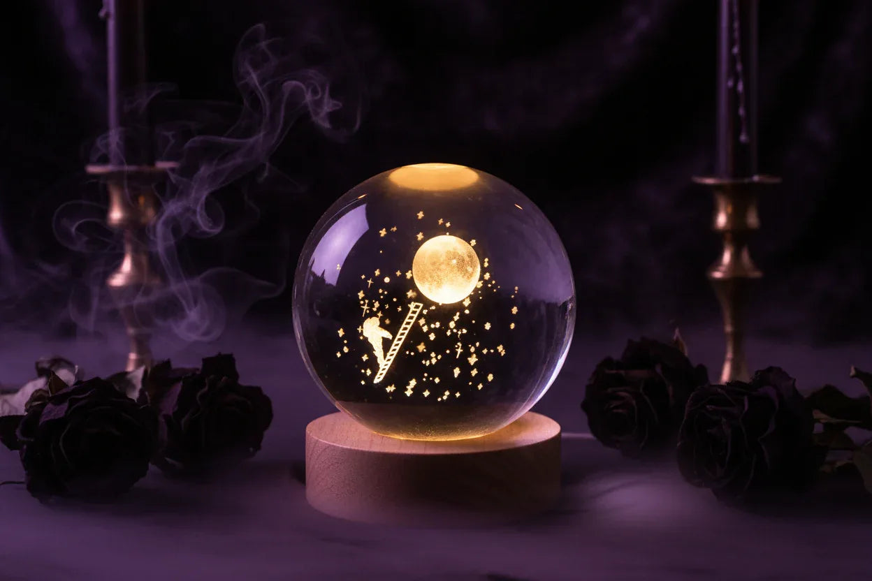 Cosmic Ball Lamp - Sorceress Sanctuary Nebula-Deer-Single Astronaut-Ferris Wheel-Newt
