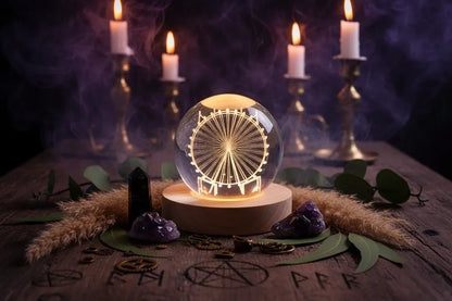Cosmic Ball Lamp - Sorceress Sanctuary Nebula-Deer-Single Astronaut-Ferris Wheel-Newt