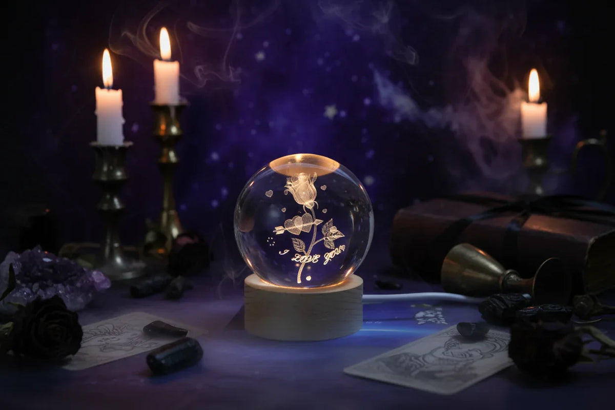 Cosmic Ball Lamp - Sorceress Sanctuary Nebula-Deer-Single Astronaut-Ferris Wheel-Newt