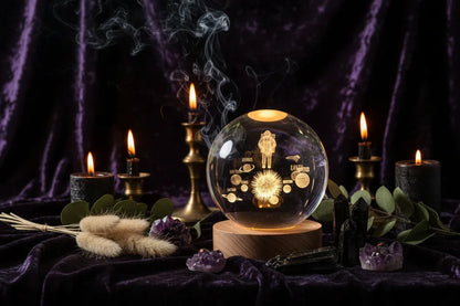 Cosmic Ball Lamp - Sorceress Sanctuary Nebula-Deer-Single Astronaut-Ferris Wheel-Newt