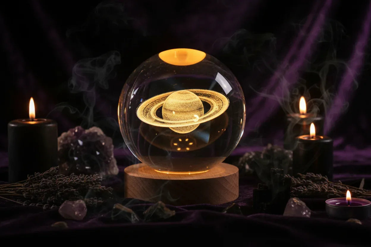 Cosmic Ball Lamp - Sorceress Sanctuary Nebula-Deer-Single Astronaut-Ferris Wheel-Newt