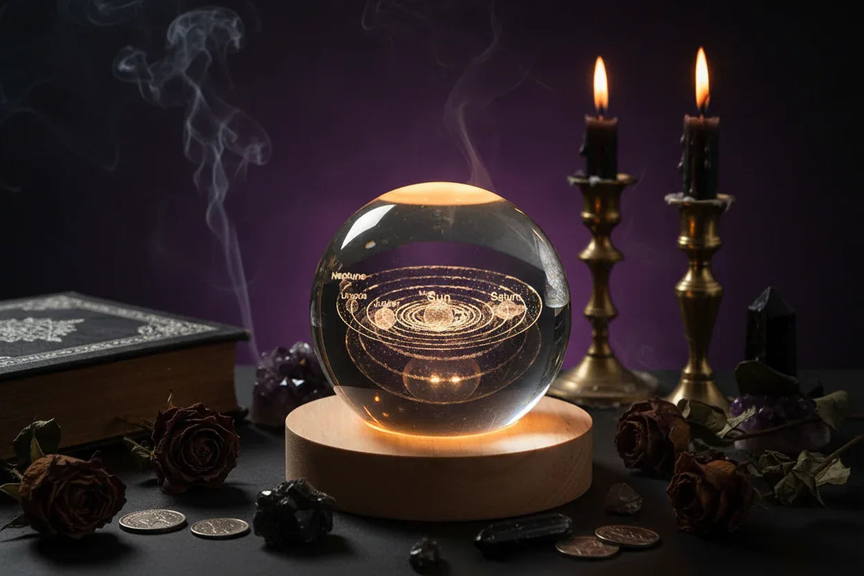 Cosmic Ball Lamp - Sorceress Sanctuary Nebula-Deer-Single Astronaut-Ferris Wheel-Newt