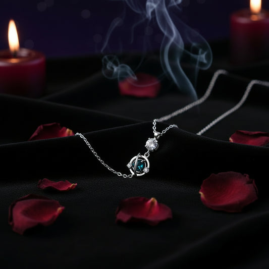 Necklace with a unique pendant on a white background