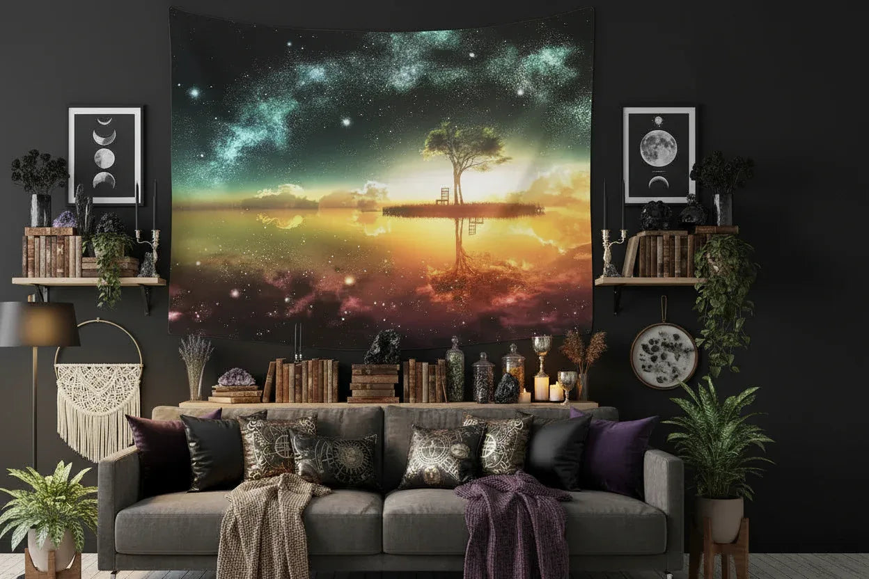 Cosmic Sunset Tapestry - Sorceress Sanctuary 95x73cm-150x130cm