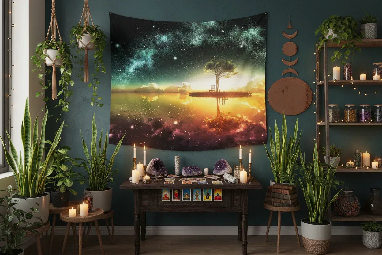 Cosmic Sunset Tapestry - Sorceress Sanctuary 95x73cm-150x130cm