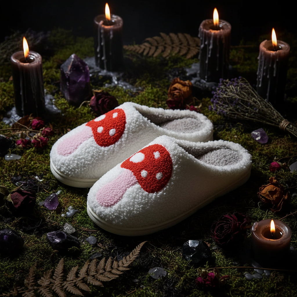 Cozy Mushroom Slippers - Sorceress Sanctuary White / 37-38-White / 39-40-White / 41-42-White / 43-44-Black / 41-42
