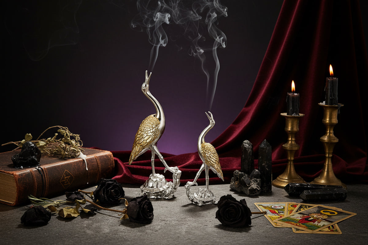 Crane Incense Holder - Sorceress Sanctuary Small-Large