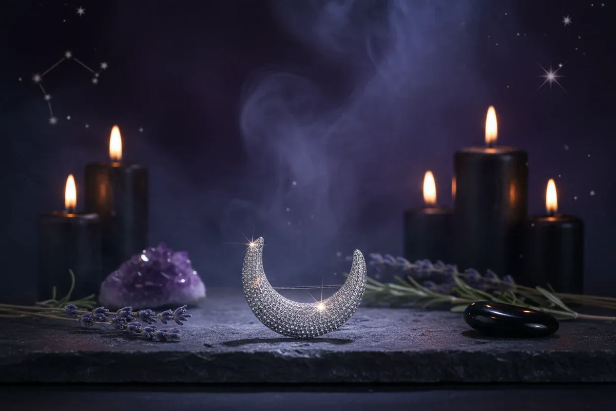 Crescent Moon Brooch - Sorceress Sanctuary Default Title
