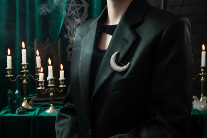 Crescent Moon Brooch - Sorceress Sanctuary Default Title