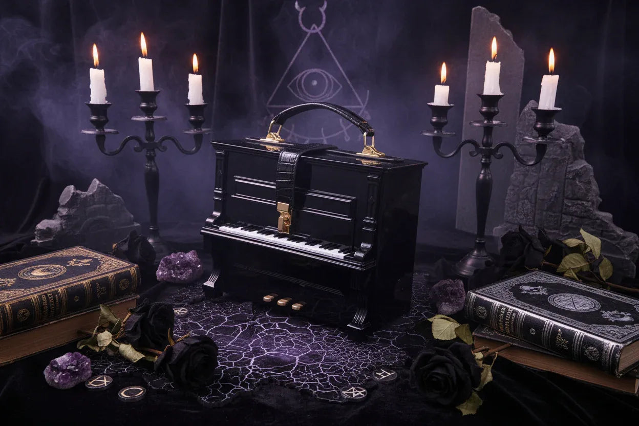Cross Piano Bag - Sorceress Sanctuary Black-Green-White-Blue-Wine Red