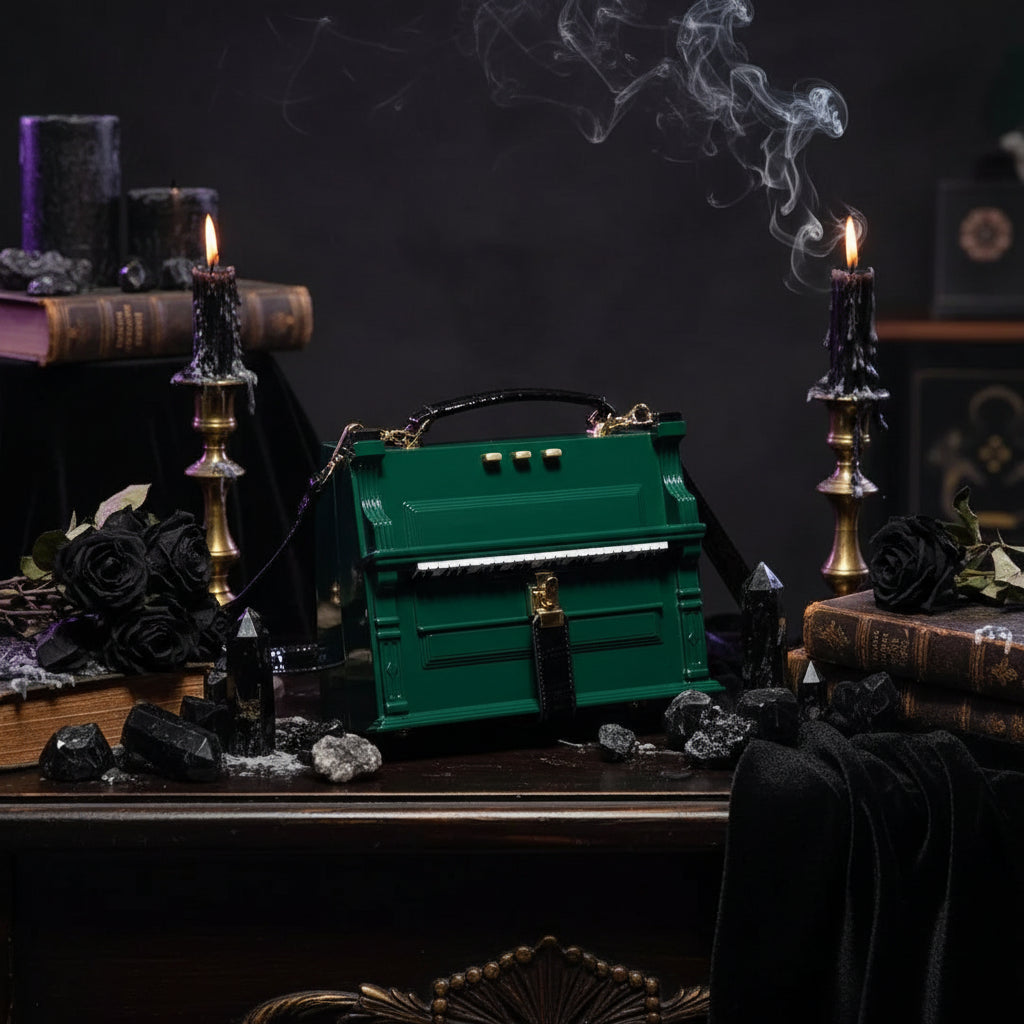 Cross Piano Bag - Sorceress Sanctuary Black-Green-White-Blue-Wine Red