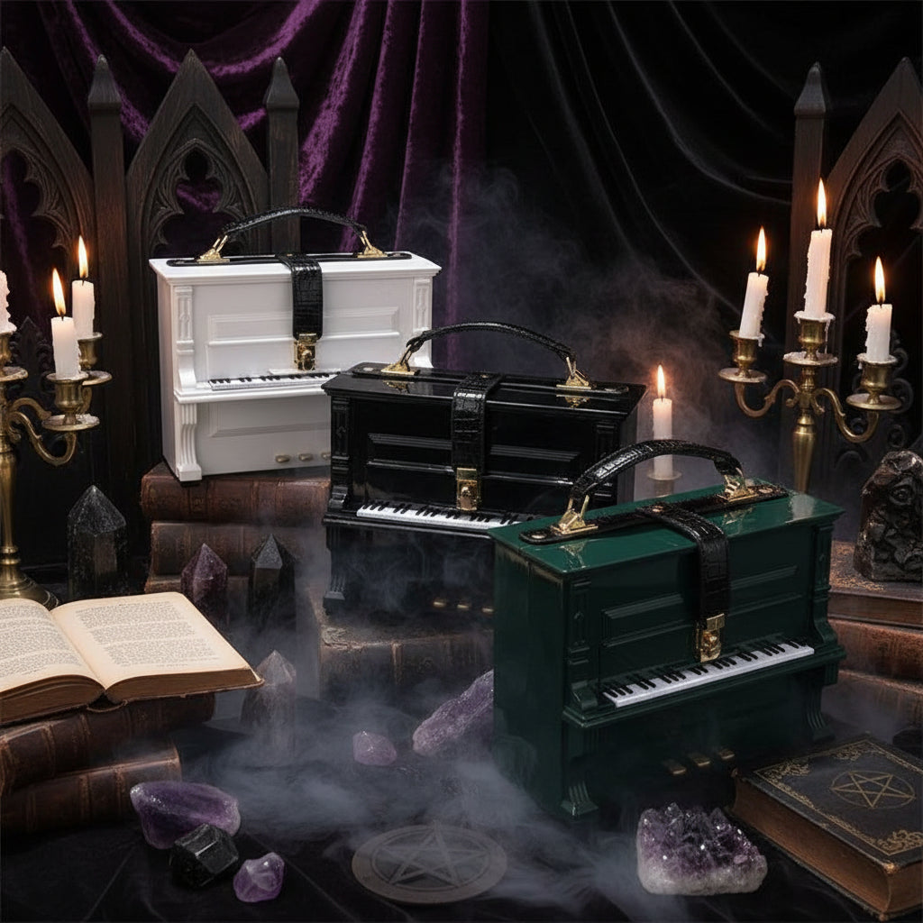 Cross Piano Bag - Sorceress Sanctuary Black-Green-White-Blue-Wine Red