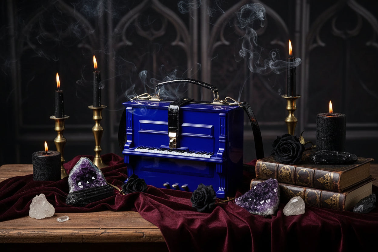 Cross Piano Bag - Sorceress Sanctuary Black-Green-White-Blue-Wine Red