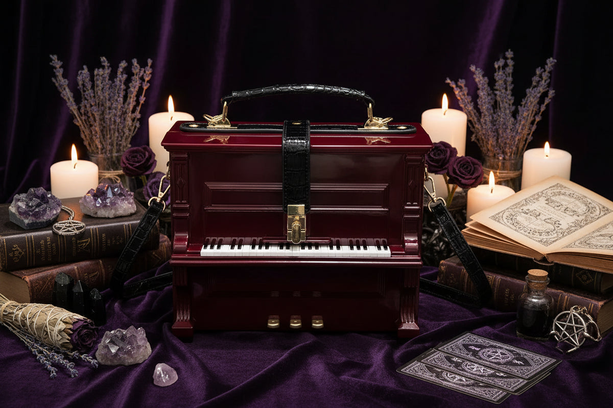 Cross Piano Bag - Sorceress Sanctuary Black-Green-White-Blue-Wine Red