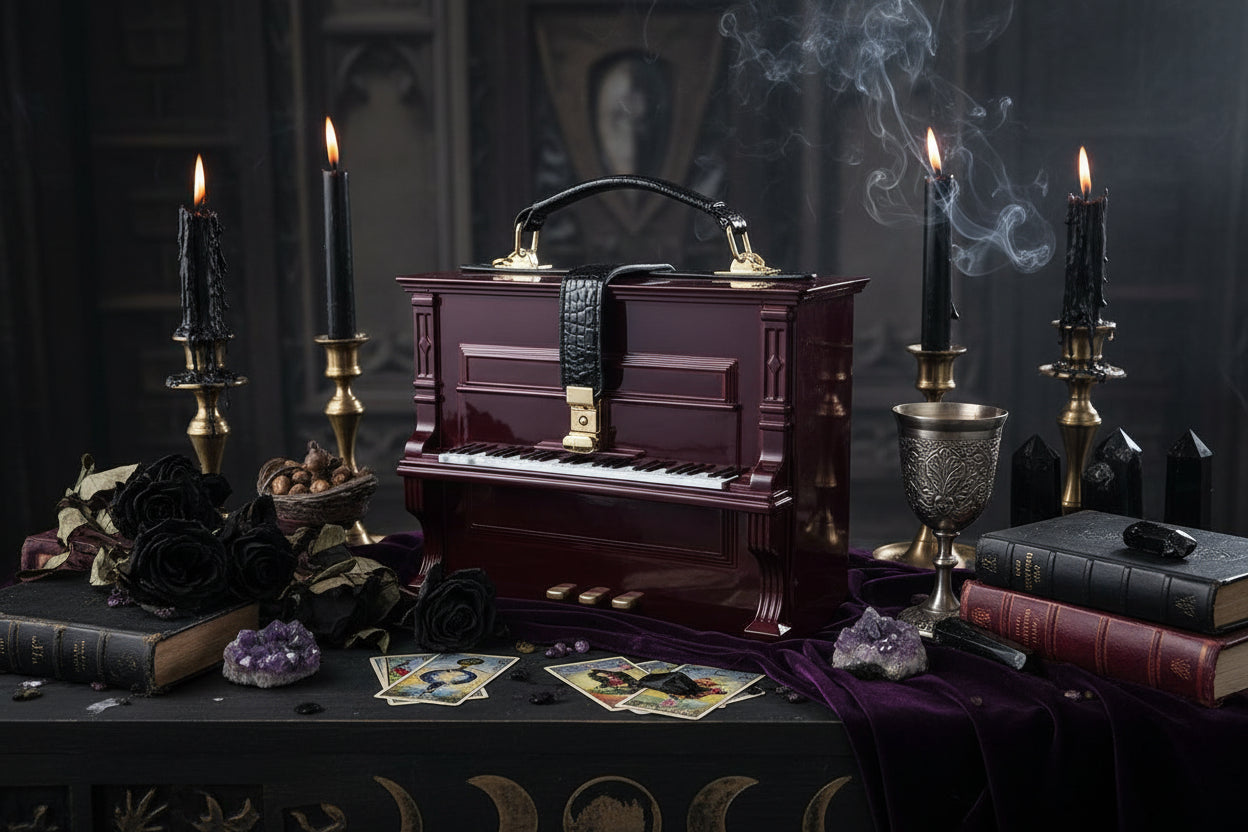 Cross Piano Bag - Sorceress Sanctuary Black-Green-White-Blue-Wine Red