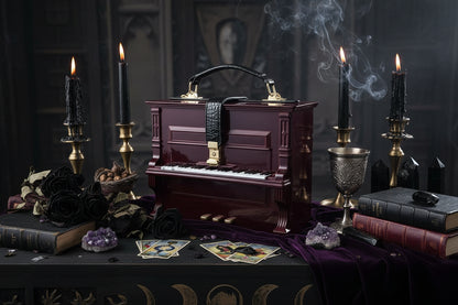 Cross Piano Bag - Sorceress Sanctuary Black-Green-White-Blue-Wine Red