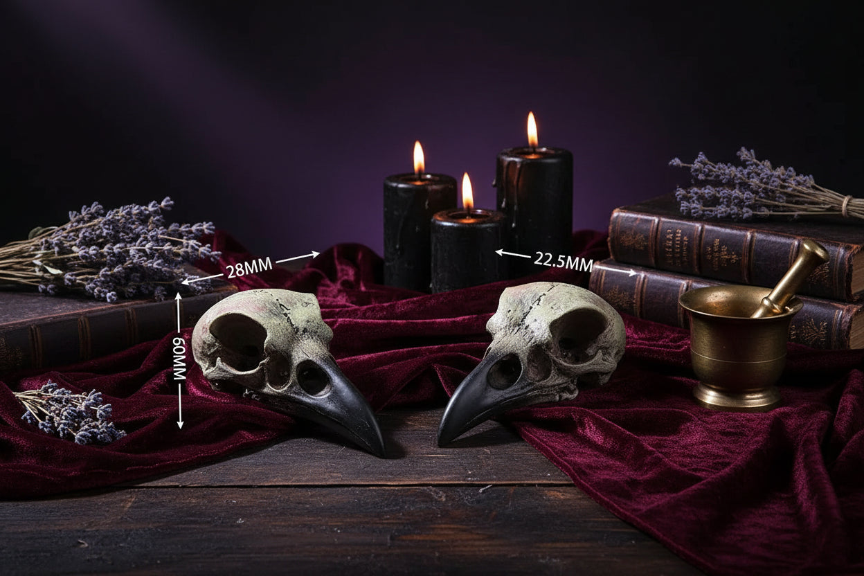 Crow Skull Necklace - Sorceress Sanctuary 28x60mm-18x40mm