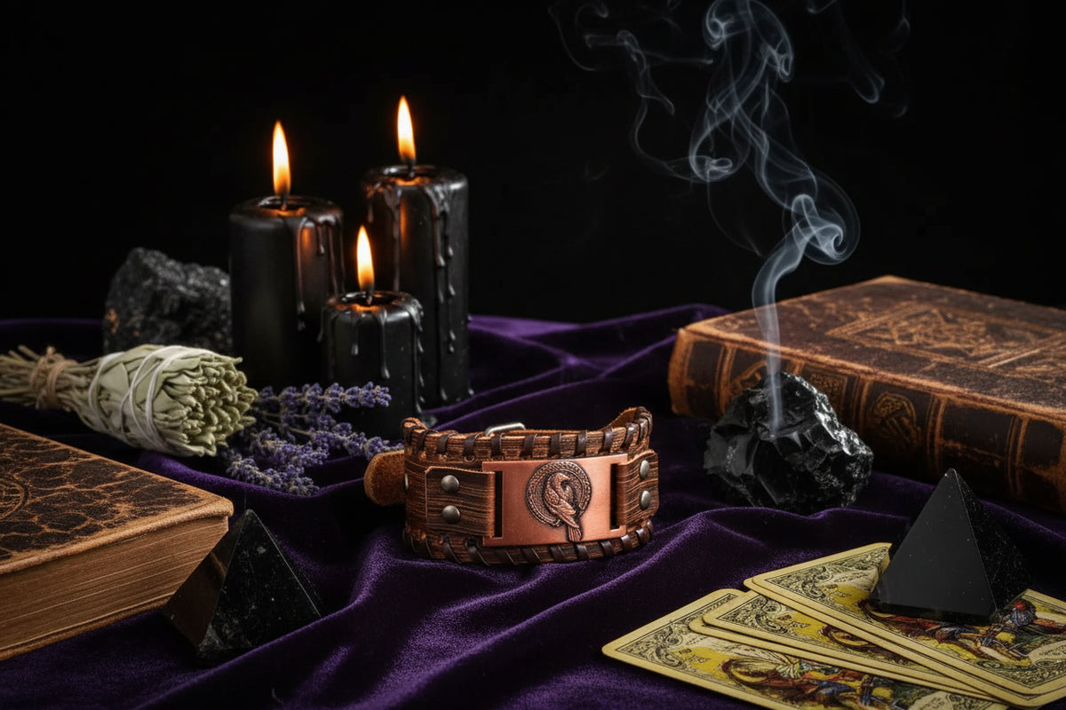 Crow Viking Bracelet - Sorceress Sanctuary Ancient Bronze-Ancient red copper-Antique Silver