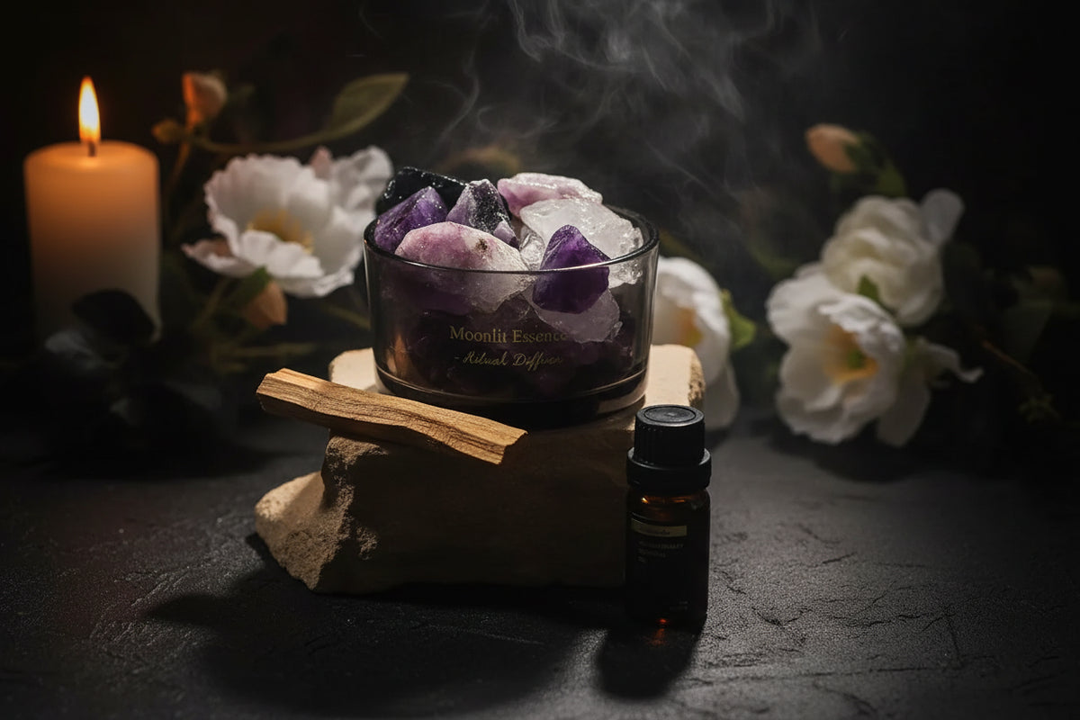 Crystal Aroma Stones - Sorceress Sanctuary Lavender-Hilton Garden-Westin White Tea-British pear freesia-Blue wind chimes