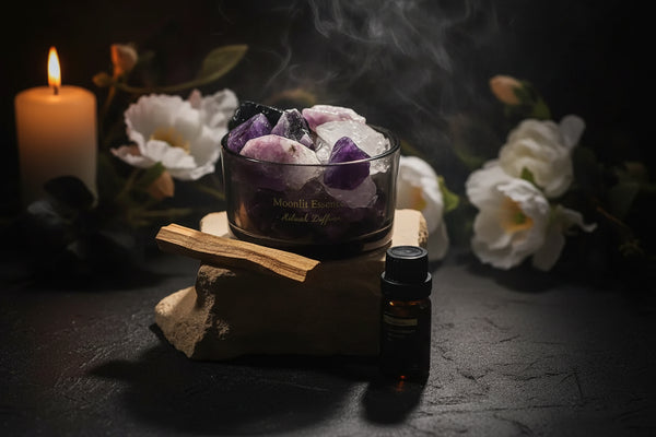 Crystal Aroma Stones - Sorceress Sanctuary Lavender-Hilton Garden-Westin White Tea-British pear freesia-Blue wind chimes