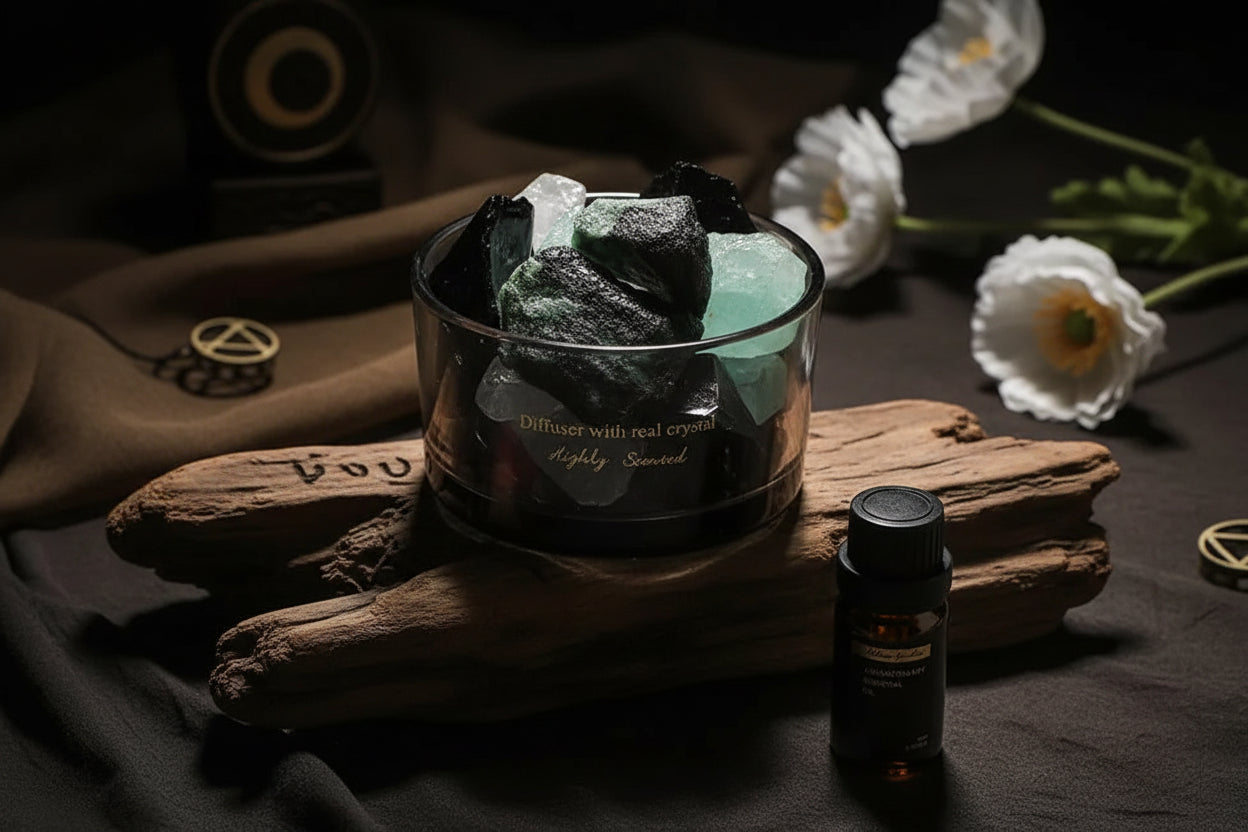 Crystal Aroma Stones - Sorceress Sanctuary Lavender-Hilton Garden-Westin White Tea-British pear freesia-Blue wind chimes