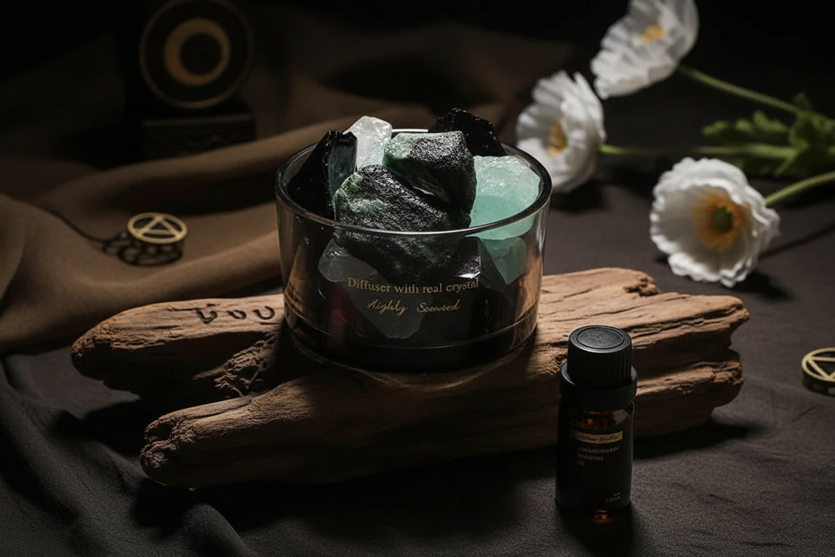 Crystal Aroma Stones - Sorceress Sanctuary Lavender-Hilton Garden-Westin White Tea-British pear freesia-Blue wind chimes