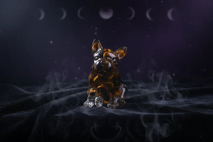 Crystal Bulldog - Sorceress Sanctuary White Crystal-Watermelon Crystal-Tiger's Eye-Aquamarine treasure-Deep Sea Caterpillar