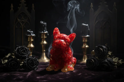 Crystal Bulldog - Sorceress Sanctuary White Crystal-Watermelon Crystal-Tiger's Eye-Aquamarine treasure-Deep Sea Caterpillar