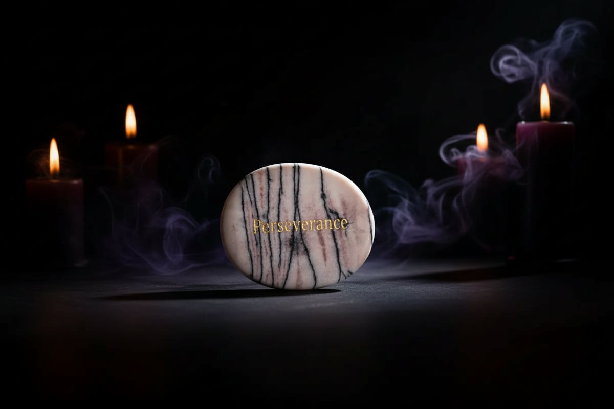 Crystal Energy Stones - Sorceress Sanctuary 45*35*7mm / White Pine (Hope)-45*35*7mm / one day at a time-45*35*7mm / Protein (Integrity)-45*35*7mm / Black Flash (Acceptance,)-45*35*7mm / Spot (Kindness)