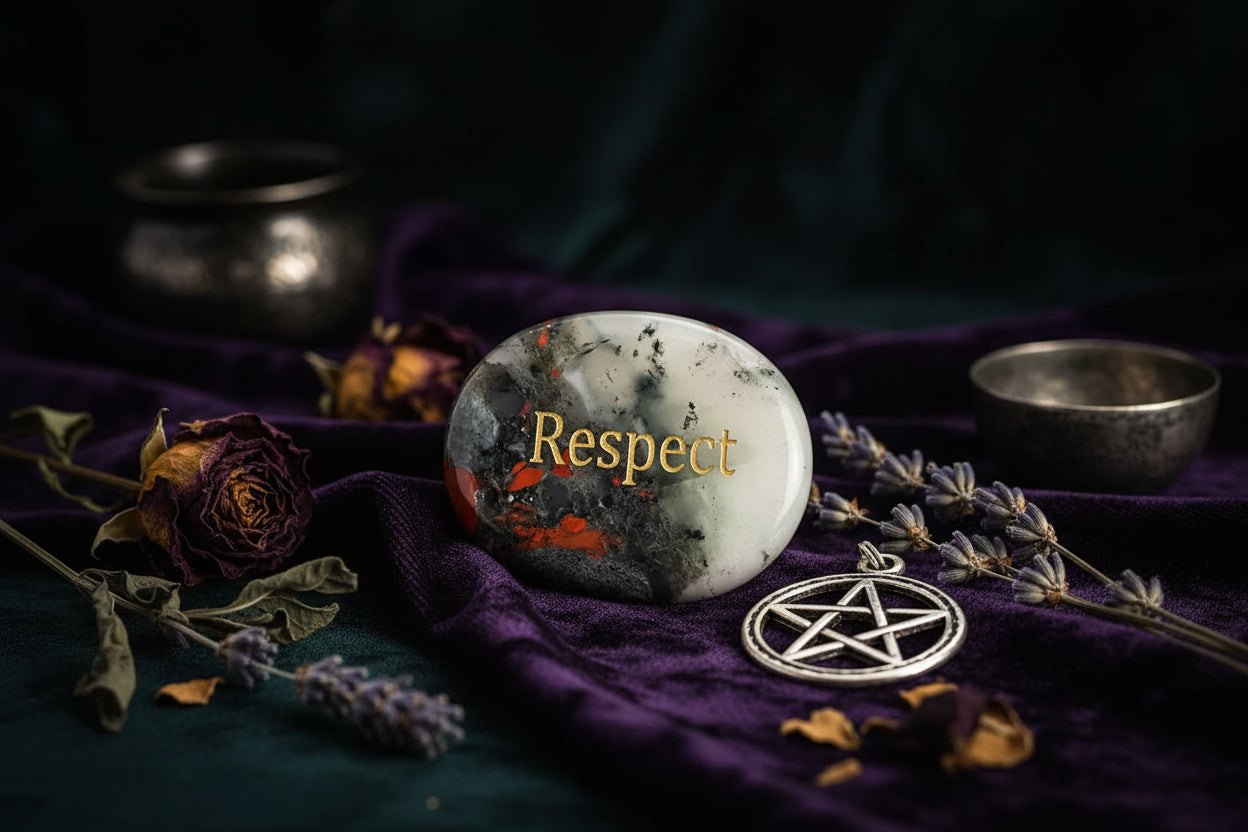 Crystal Energy Stones - Sorceress Sanctuary 45*35*7mm / White Pine (Hope)-45*35*7mm / one day at a time-45*35*7mm / Protein (Integrity)-45*35*7mm / Black Flash (Acceptance,)-45*35*7mm / Spot (Kindness)