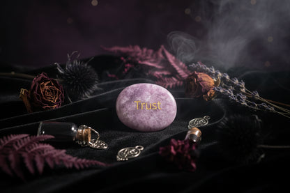 Crystal Energy Stones - Sorceress Sanctuary 45*35*7mm / White Pine (Hope)-45*35*7mm / one day at a time-45*35*7mm / Protein (Integrity)-45*35*7mm / Black Flash (Acceptance,)-45*35*7mm / Spot (Kindness)