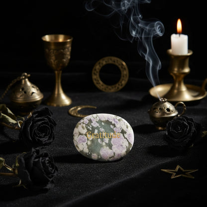 Crystal Energy Stones - Sorceress Sanctuary 45*35*7mm / White Pine (Hope)-45*35*7mm / one day at a time-45*35*7mm / Protein (Integrity)-45*35*7mm / Black Flash (Acceptance,)-45*35*7mm / Spot (Kindness)