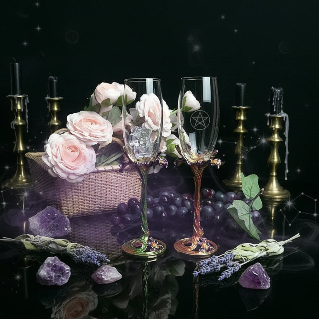 Crystal Floral Glasses - Sorceress Sanctuary Yellow-green