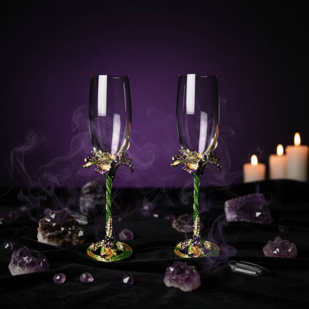 Crystal Floral Glasses - Sorceress Sanctuary Yellow-green