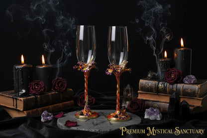 Crystal Floral Glasses - Sorceress Sanctuary Yellow-green